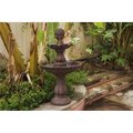 X-Brand X-Brand FT973622 39 in. Tall 2-Tier Freestanding Waterfall Fountain Outdoor Garden Yard Lawn Porch Decor; Brown FT973622